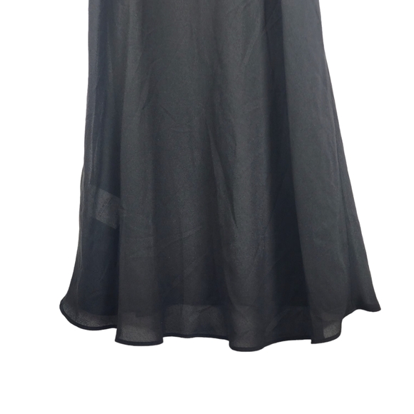 VERONICA BEARD Womens Silk Black V Neck Flowy Spaghetti Strap Slip Dress Sheer - Picture 6 of 7